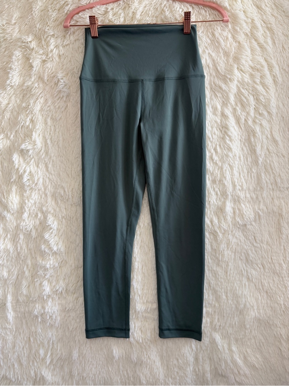 90 Degree by Reflex Womens Hi Rise Crop Leggings S Sage Green Athleisure Gym
